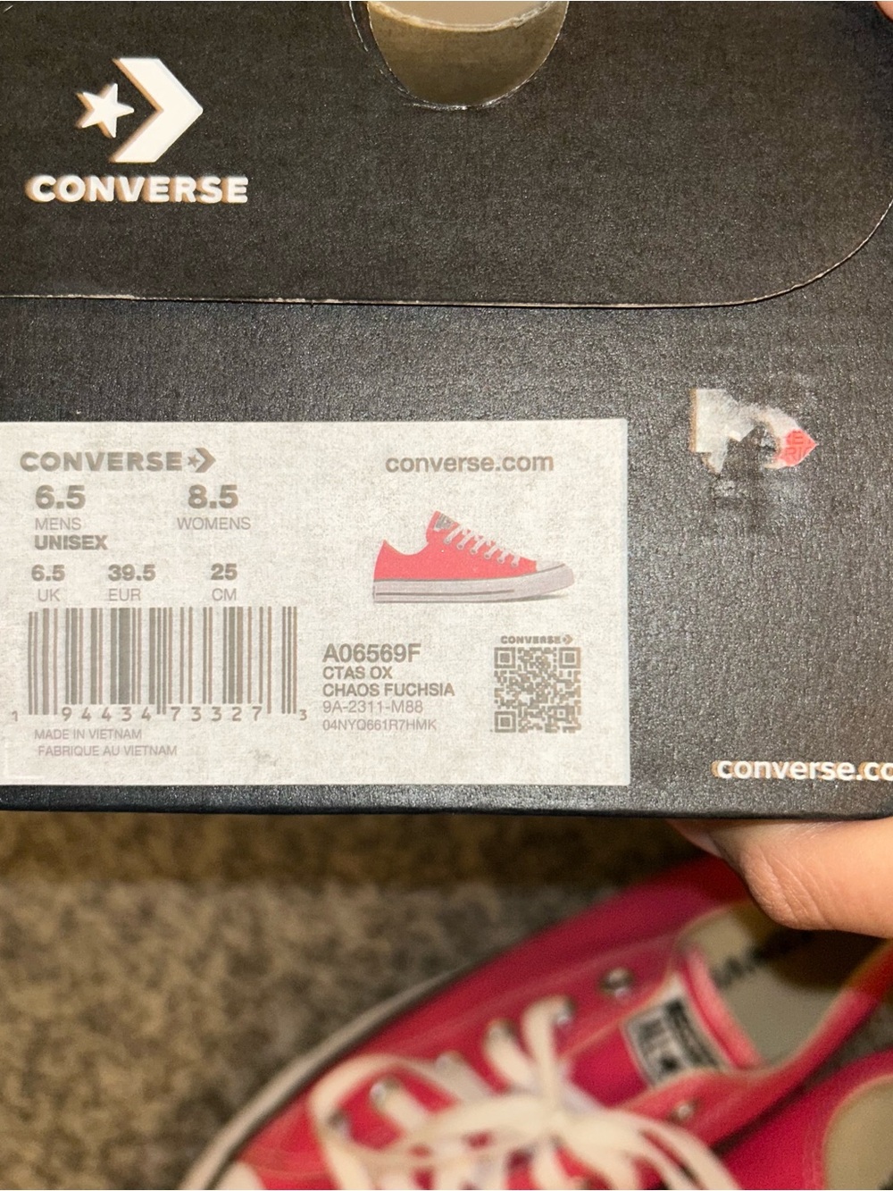 Converse Low Top Sneakers in Hot Pink and White - Picture 4 of 4
